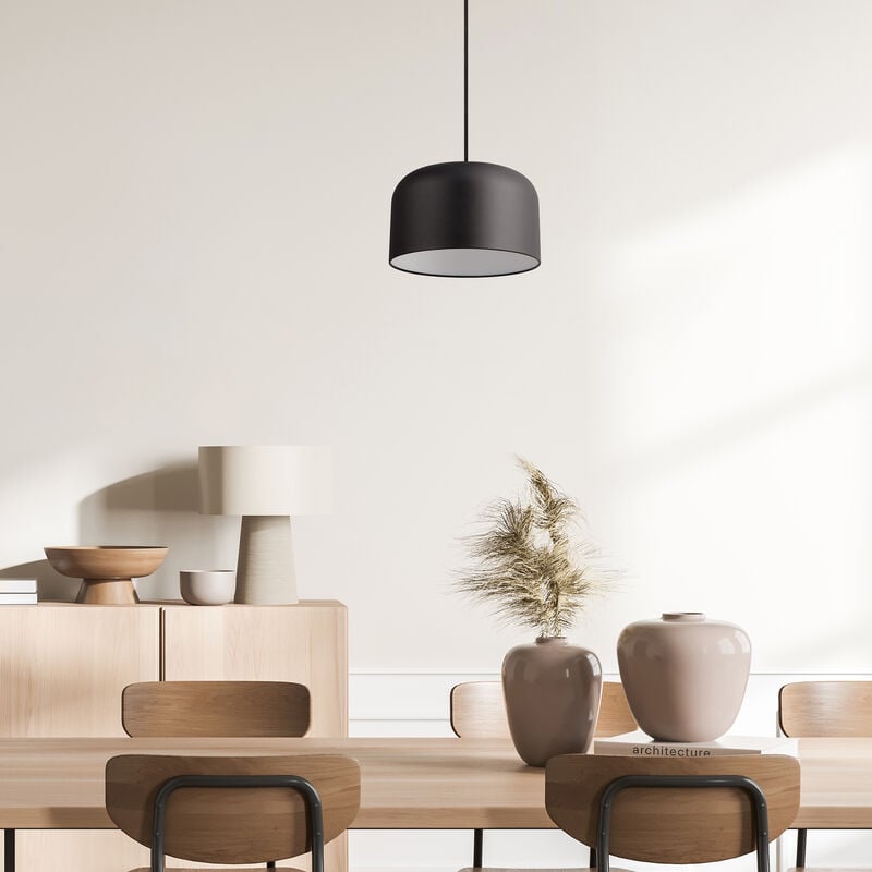 foto del prodotto lampade led sospensione da terra plafone deco soggiorno lettura ufficio e27 nero, luce a sospensione nero paco home