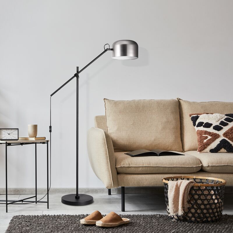 foto del prodotto lampade led sospensione da terra plafone deco soggiorno lettura ufficio e27 nero, stehlleuchte matt nickel de paco home