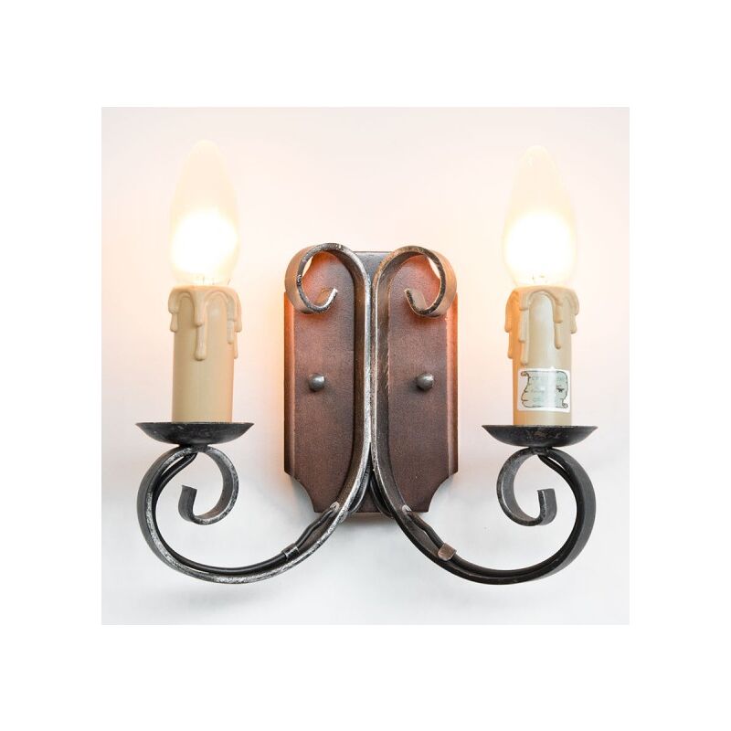 foto del prodotto lampade linea wood lampada a muro applique a 2 luci
