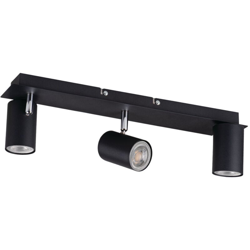 foto del prodotto lampade murale e soffitto evalo 3 punti orientabili aluminio nero 450 450 mm