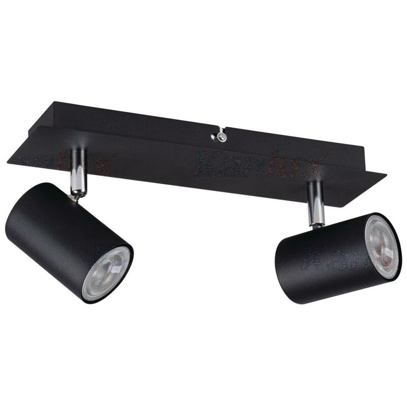 foto del prodotto lampade murali e soffitti 2 punti orientabili aluminio nero gu10 evalo kanlux