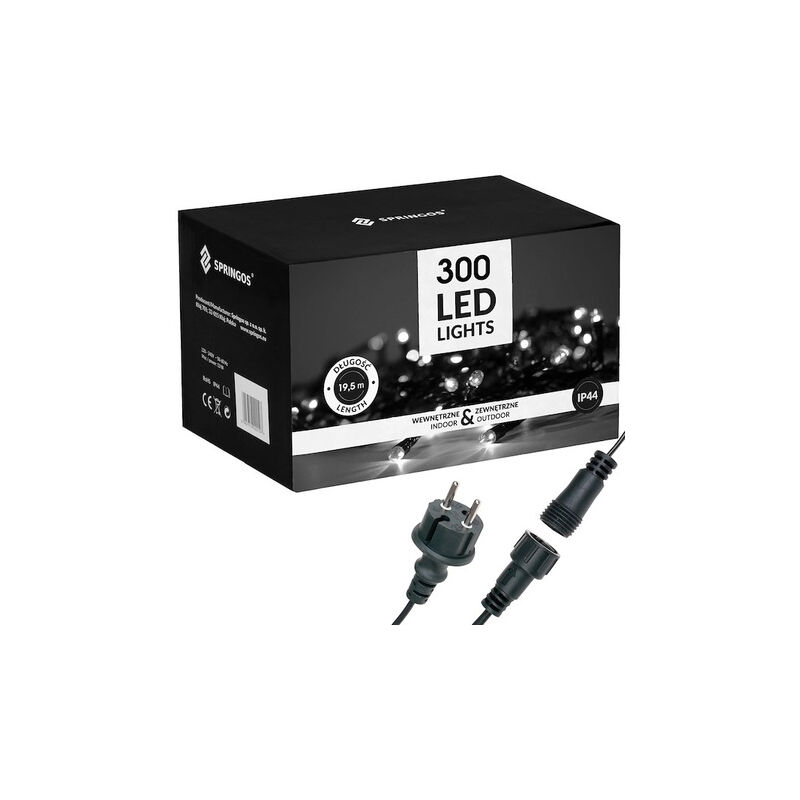 foto del prodotto lampade natalizie 300 led 18 m bianco freddo illuminazione esterna natalizia
