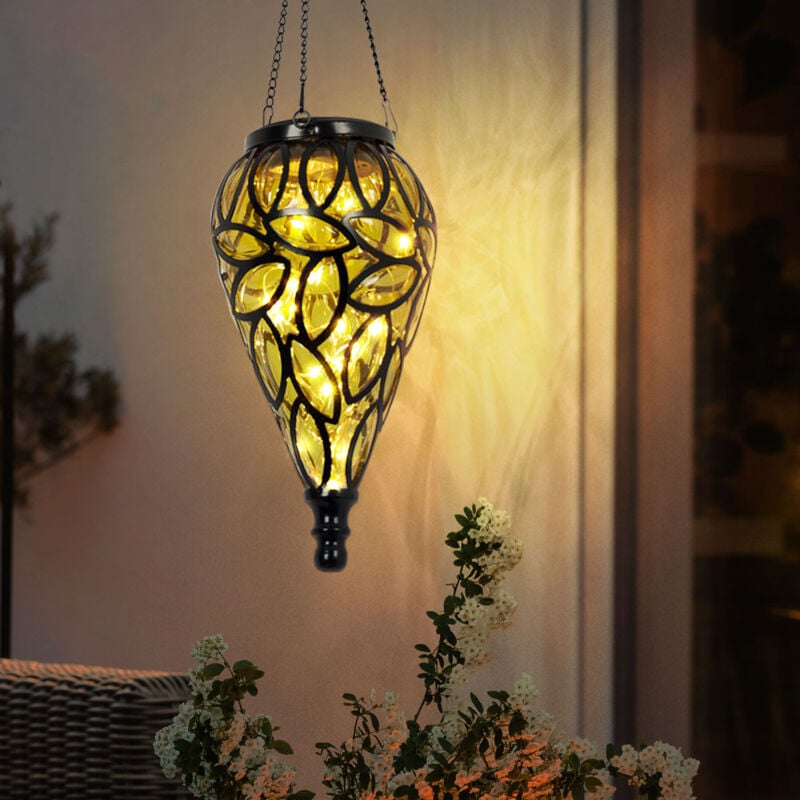 foto del prodotto lampade solari da appendere all esterno decorazione da giardino per esterni lampada a sospensione, batteria ip44 resistente alle intemperie, metallo