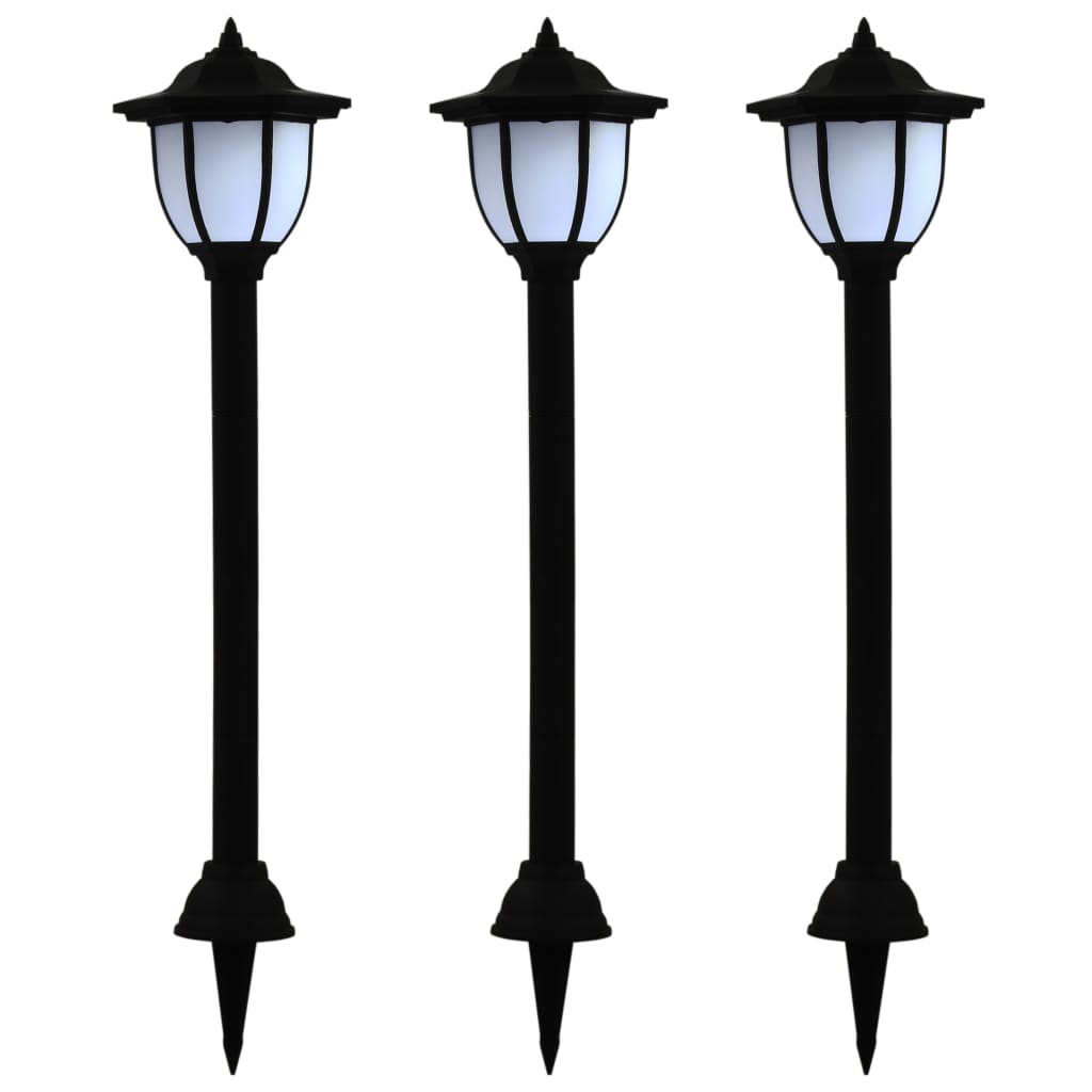 foto del prodotto lampade solari da esterni 3pz a led nero vidaxl