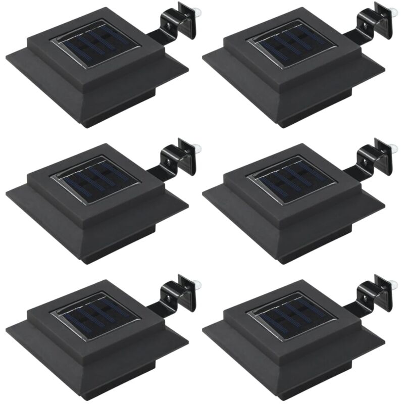 foto del prodotto lampade solari da esterni 6 pz a led quadrate 12 cm nero vidaxl