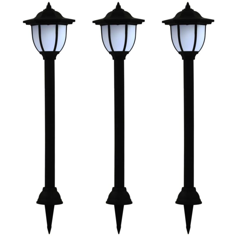 foto del prodotto lampade solari da esterni a led ecologica nero stile antico vari pezzi modelli 3 pz