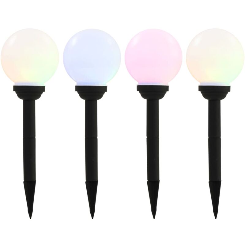 foto del prodotto lampade solari da esterni sferiche 4pz led rgb 15cm vidaxl