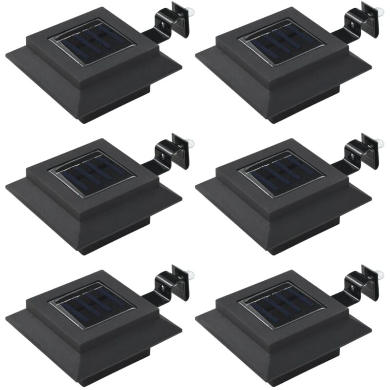 foto del prodotto lampade solari da esterno faretti a led quadrate 12 cm nero vari pezzi modelli 6 pz