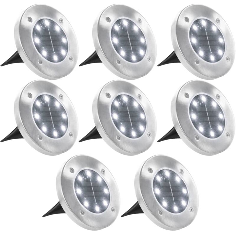 foto del prodotto lampade solari da terra 8 pz luci a led bianche vidaxl