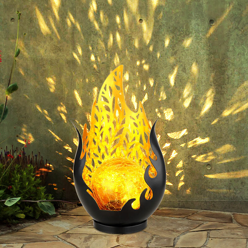 foto del prodotto lampade solari per decorazioni da giardino per esterni, decorazione per balconi esterni sfera di punzonatura decorativa in metallo batteria ip44, 1x