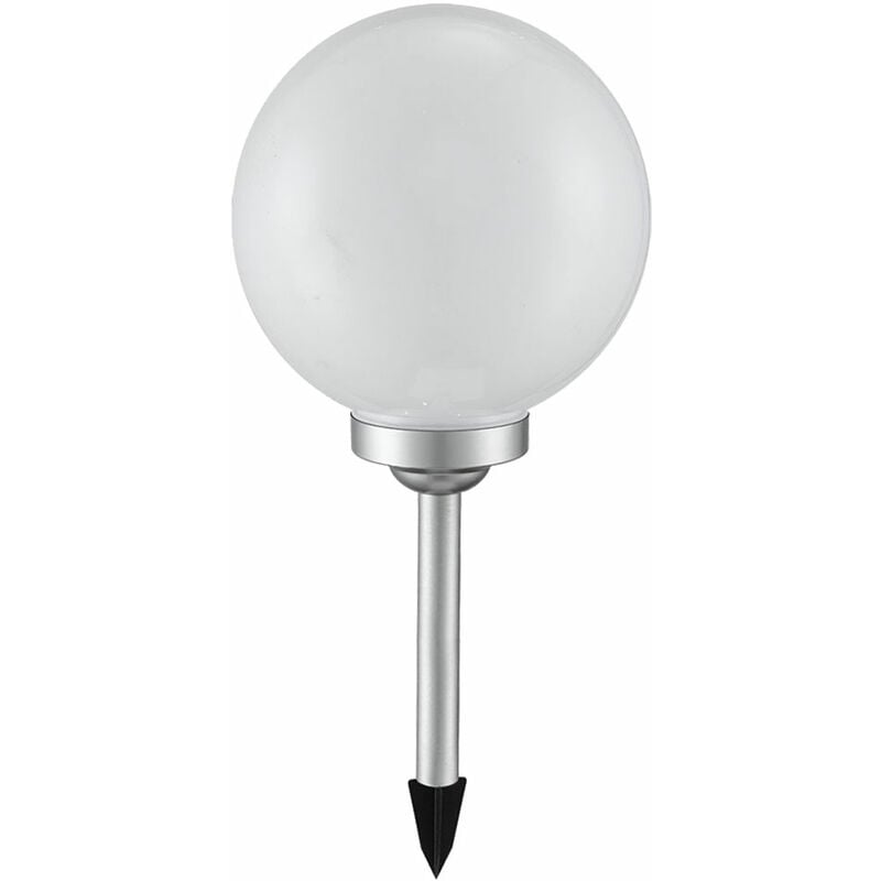 foto del prodotto lampade solari per esterni lampada da giardino a sfera picchetto lampada a sfera solare 30 cm sfera solare a led per giardino, bianco argento, 4x led