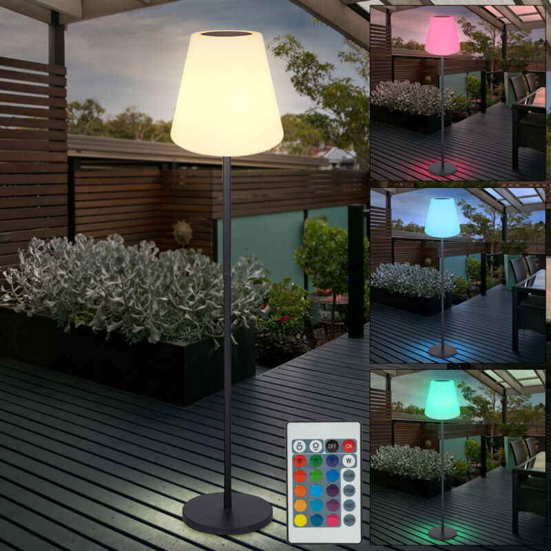 foto del prodotto lampade solari per esterno lampada da terra piantana solare da balcone led solare con cambio colore rgb, telecomando, colori fissabili, dxh 34x150 cm