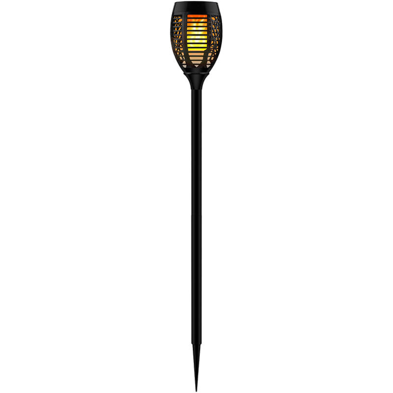 foto del prodotto lampade solari per esterno torce fiamme led torce solari led da giardino, batteria ip44 picchetto effetto fiamma, pattern nero, 53x led 4.08w 8.4lm