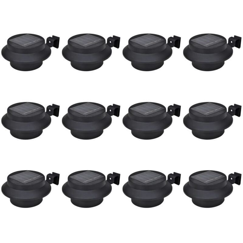 foto del prodotto lampade solari per recinzioni da giardino a led nero vari pezzi modelli 12 pz