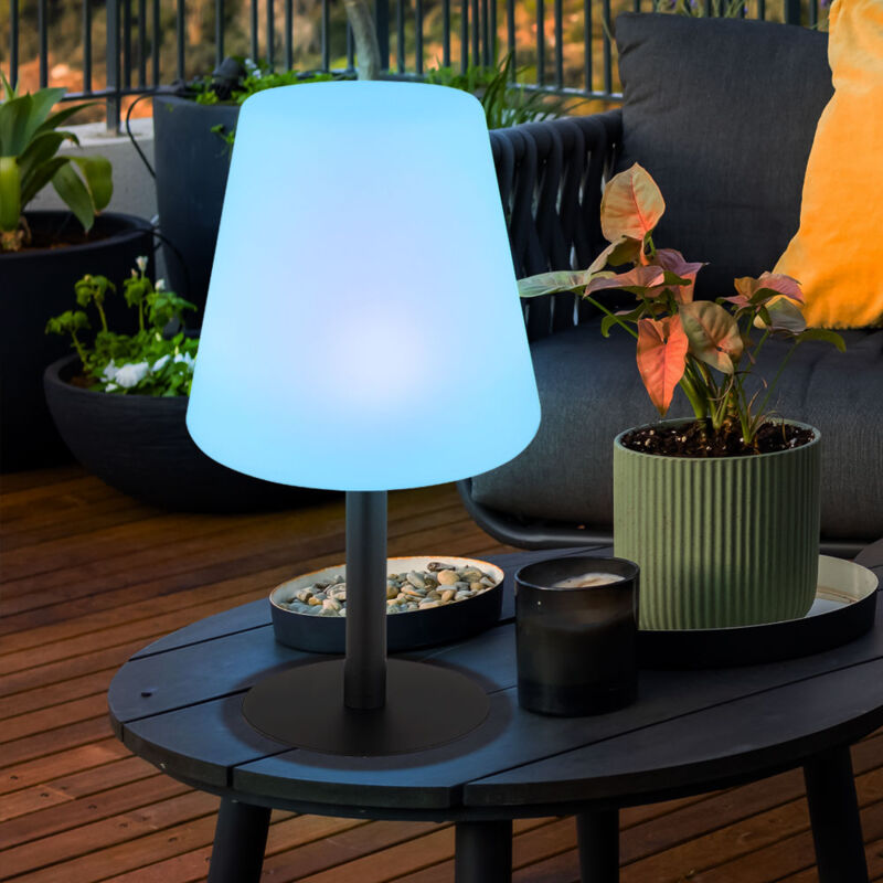 foto del prodotto lampade solari per tavolo da esterno lampada da tavolo solare da balcone lampada da tavolo solare a led con cambio colore rgb, interruttore a