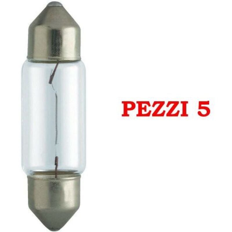 foto del prodotto lampadina 12v siluro c5w 11x35 mm 5w sv8 5 8 per auto trattore 5 pz 13318 5 