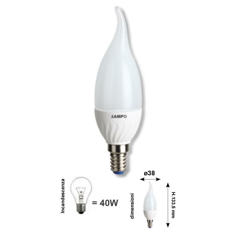 foto del prodotto lampadina 5w bianco neutro, colpo di vento, e14lapcv30 e14 bn