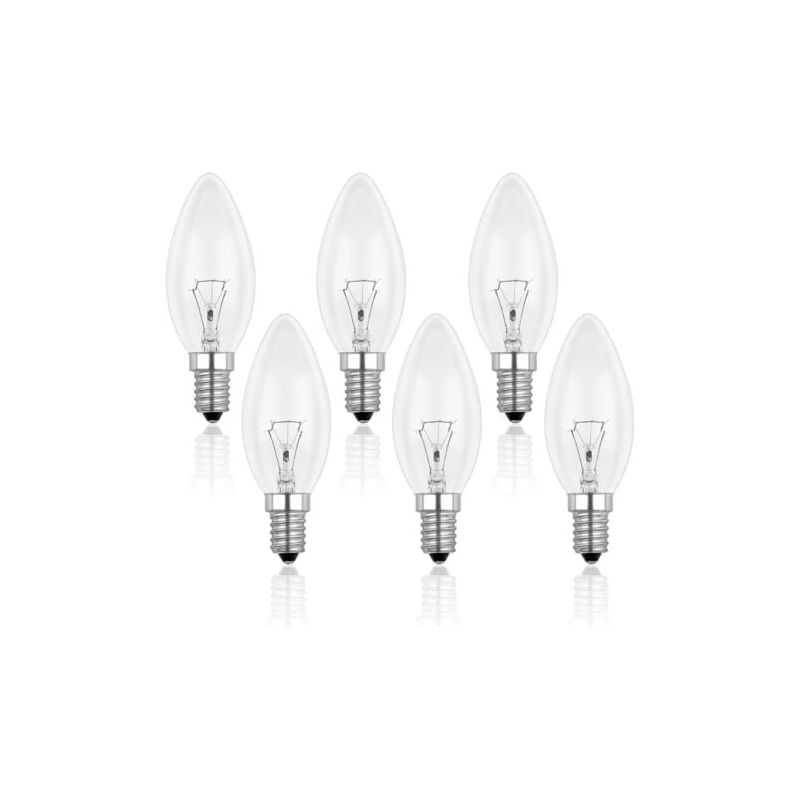 foto del prodotto lampadina a candela trasparente e14 40w, lampadina a incandescenza dimmerabile, bianco caldo 2700k, 400lm, lampadina a fiamma, lampadine a candela