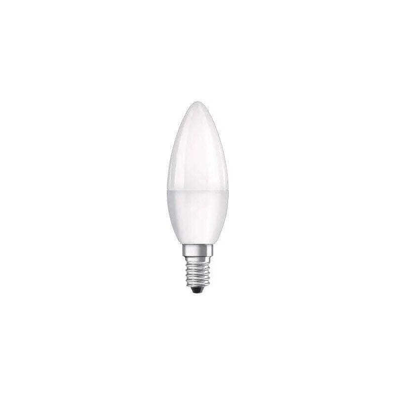 foto del prodotto lampadina a fiamma smerigliata e14 led, 4,9w, bianco caldo.