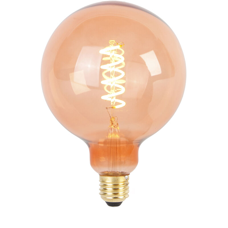 foto del prodotto lampadina a filamento a spirale led dimmerabile e27 g125 rosa 4w 180lm 2100k luedd