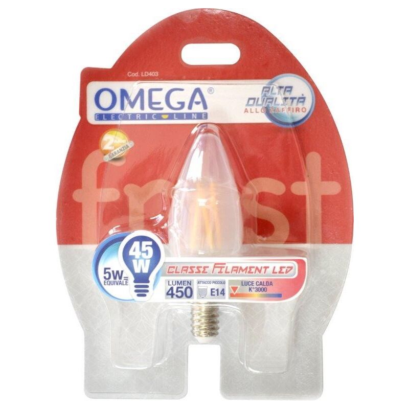 foto del prodotto lampadina a filamento fros candela c35 5w e14 3000k