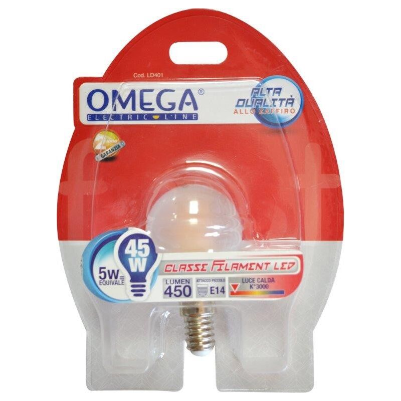 foto del prodotto lampadina a filamento frost sfera p45 5w e14 3000k