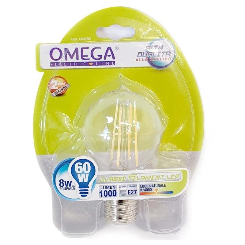 foto del prodotto lampadina a filamento goccia a60 8w e27 4000k