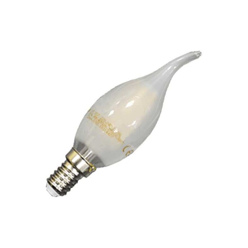 foto del prodotto lampadina a filamento led e14 candela coda 4w 4000k vetro opaco