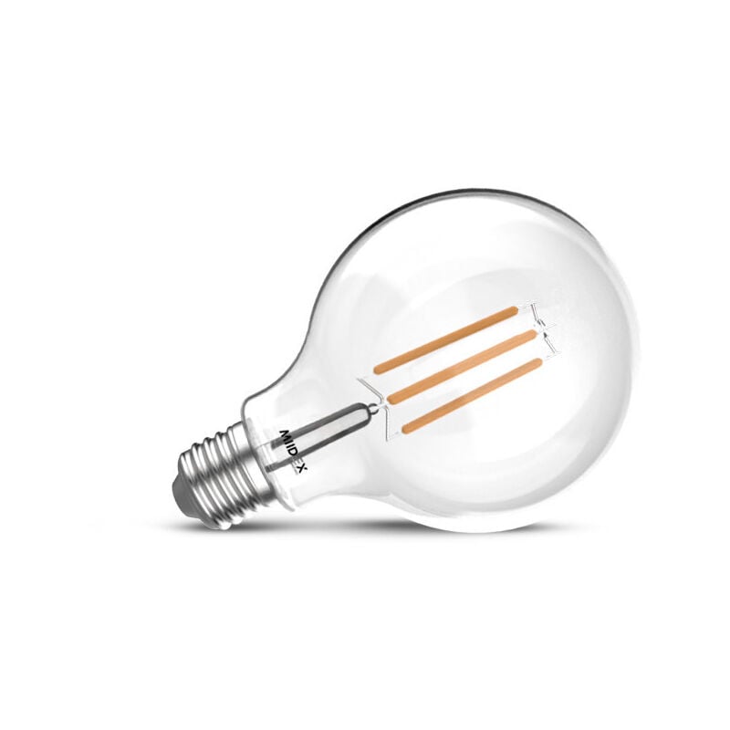 foto del prodotto lampadina a filamento led e27 g95 10w globo trasparente 2700k bianco caldo 1400lm