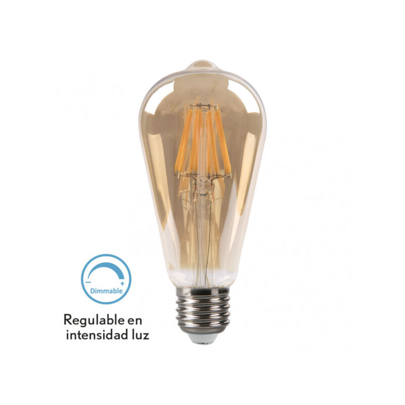 foto del prodotto lampadina a filamento pebetero 14x6,5d 8w dimmerabile 700lm e27 ambra 2700k fabrilamp