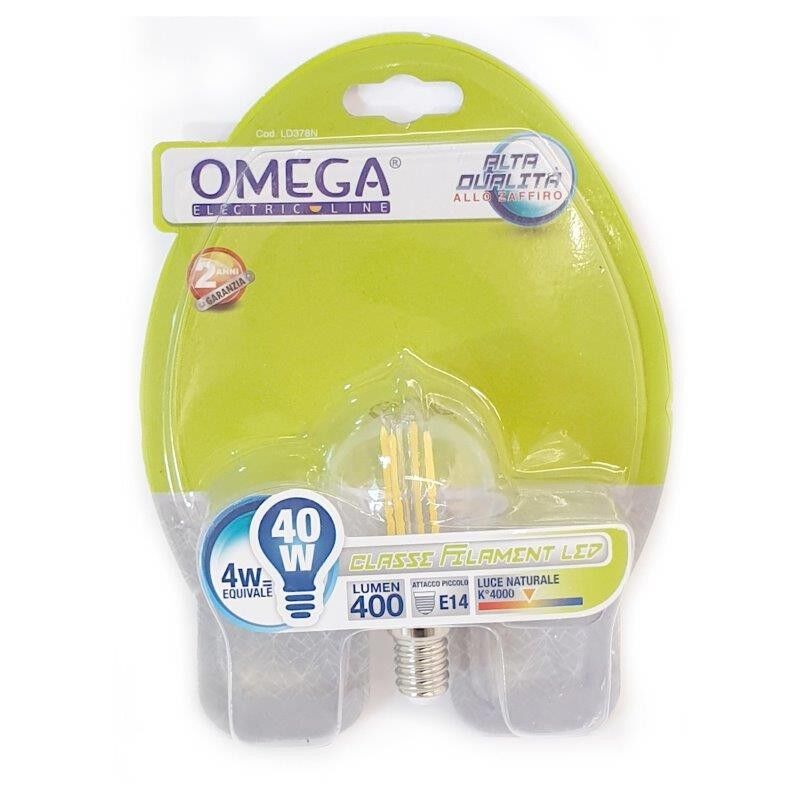 foto del prodotto lampadina a filamento sfera led 4w e14 4000k