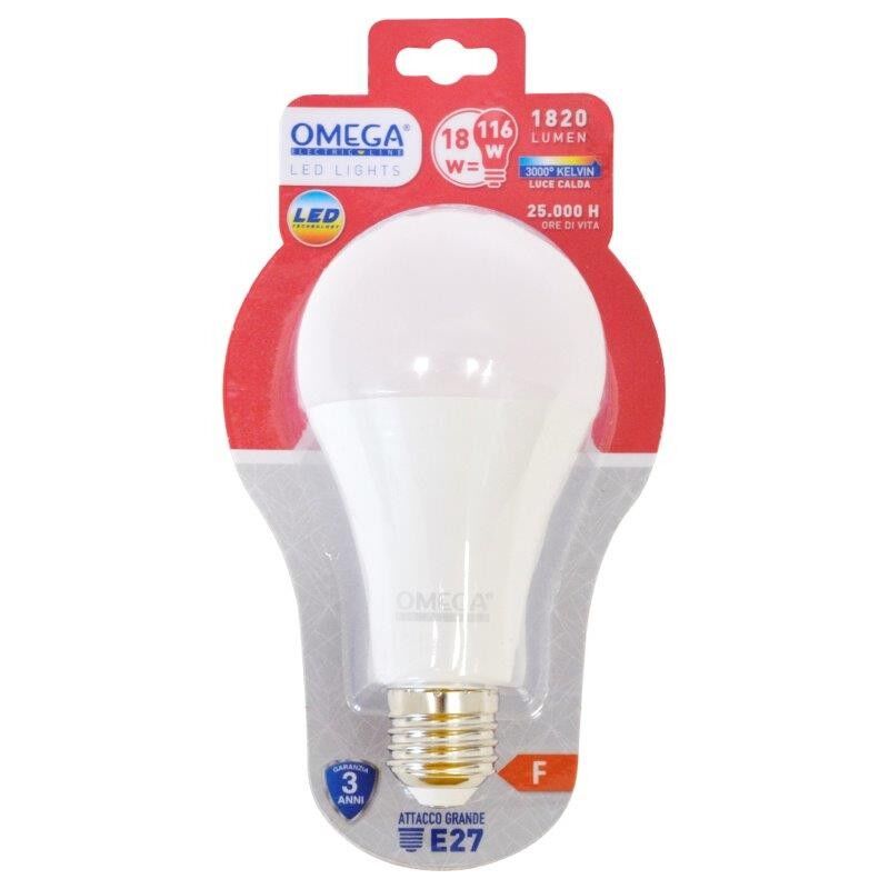foto del prodotto lampadina a goccia led a70 18w e27 3000k