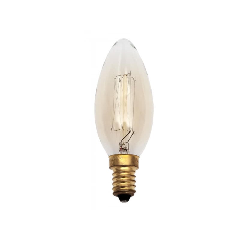 foto del prodotto lampadina a incandescenza vintage 25w e14 35dx96 calda