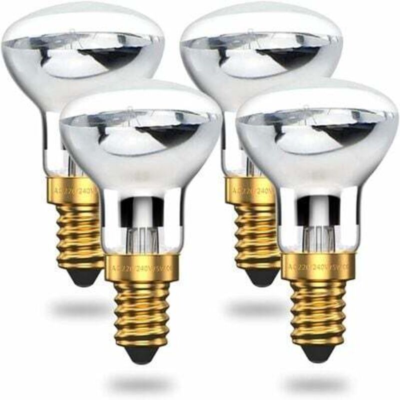 foto del prodotto lampadina a lampada lava da 25 w e14 r39, lampadina a riflettore bianco caldo, lampadina a incandescenza ses con attacco edison piccolo confezione