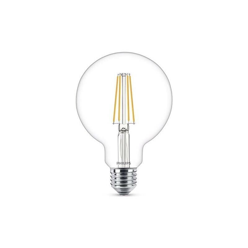 foto del prodotto lampadina a led a filamento philips globo 60w e27 2700k, luce calda