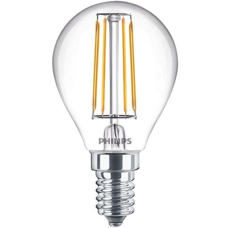 foto del prodotto lampadina a led a filamento '' philips sfera 40w e14 4000k, luce bianca