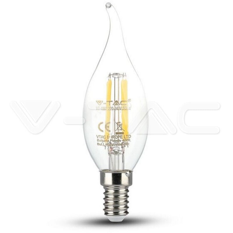 foto del prodotto lampadina a led filamento e14 4w dimmable ac220 240v ip20 400lm 300 warm white 2700k