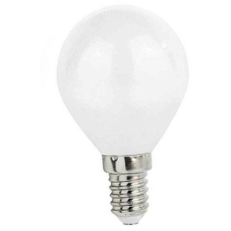 foto del prodotto lampadina a led filamento opaca 4watt e14 luce fredda calda naturale sfera g45b bianco caldo trade shop traesio