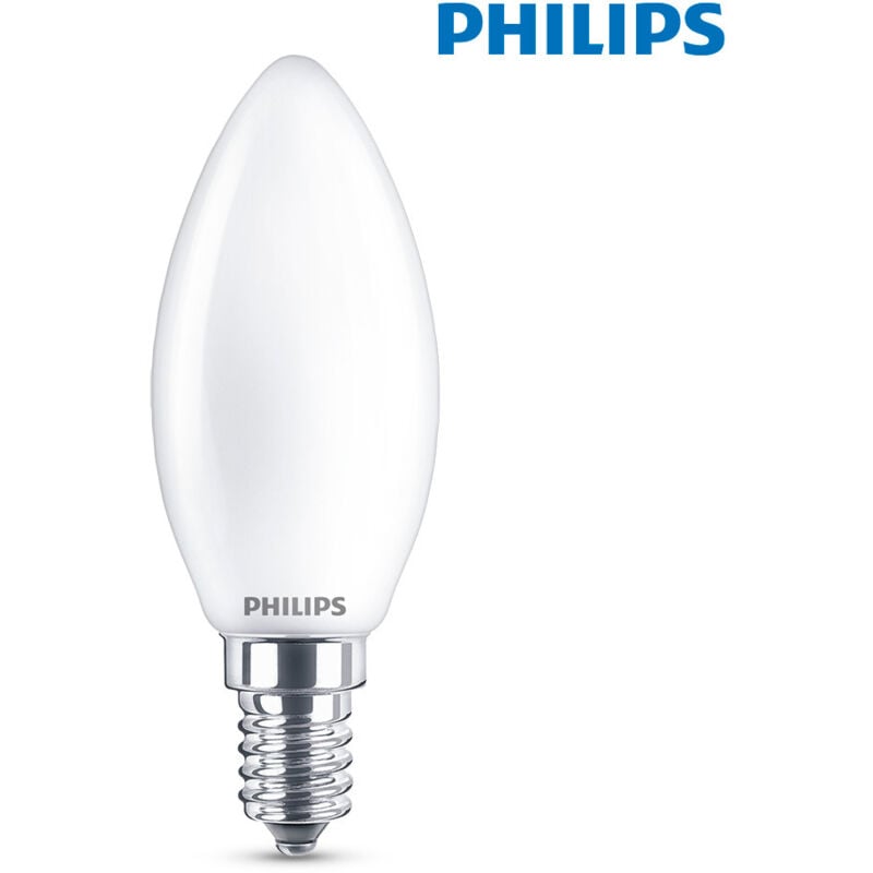 foto del prodotto lampadina a led in vetro '' philips candela 60w e14 2700k, luce calda