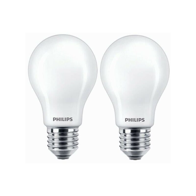 foto del prodotto lampadina a led in vetro philips goccia 75w e27 4000k, luce bianca 2 pz