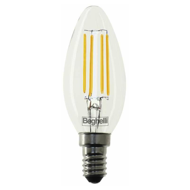 foto del prodotto lampadina a led zafiro cri95 oliva 6we14 2k7 800lm luce calda