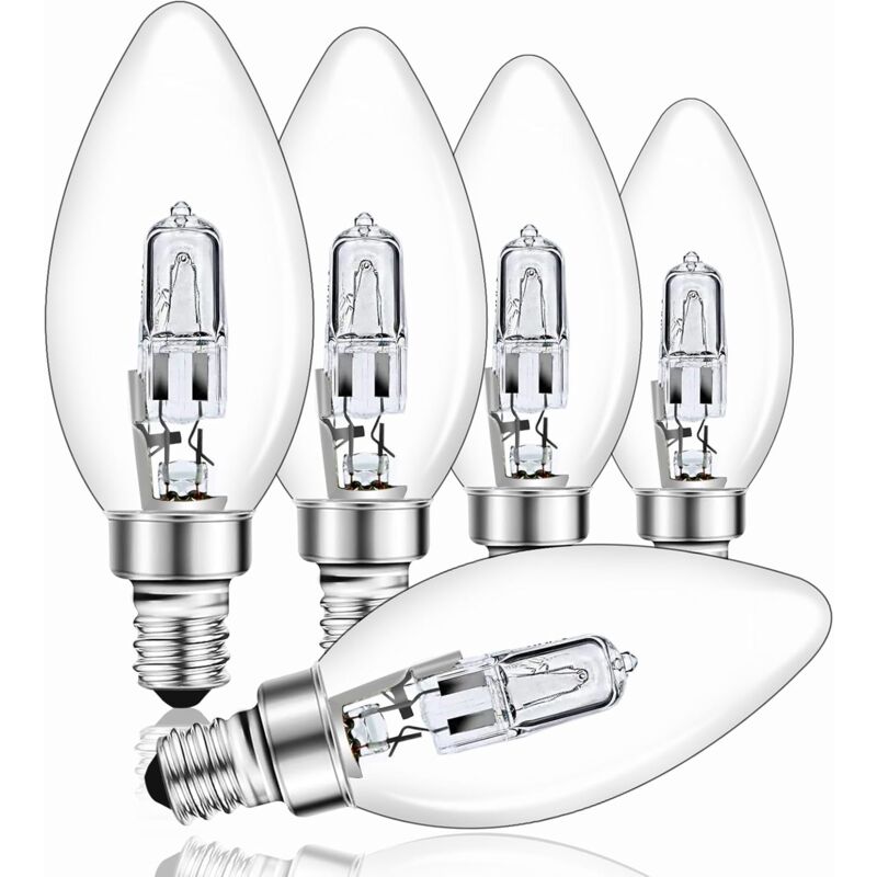 foto del prodotto lampadina alogena e14 42w dimmerabile trasparente lampadina alogena c35 bianco caldo 2700k lampadina a vite e14 per lampada a sospensione lampada da