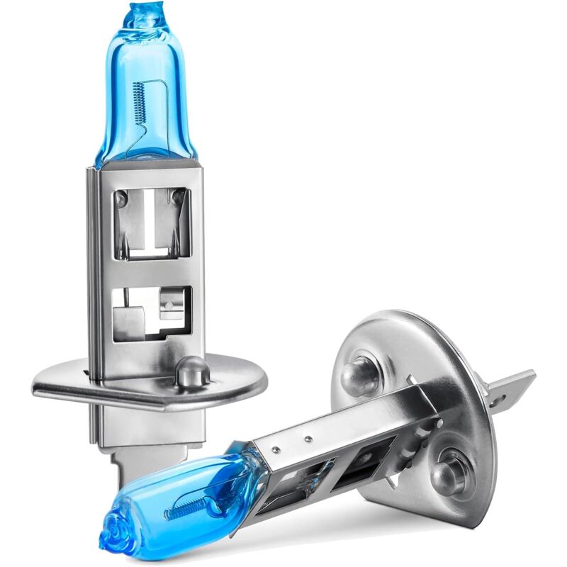 foto del prodotto lampadina alogena h1, fari bianchi caldi, per kit di sostituzione lampade per auto da 12 v e 55 w 2 pezzi 