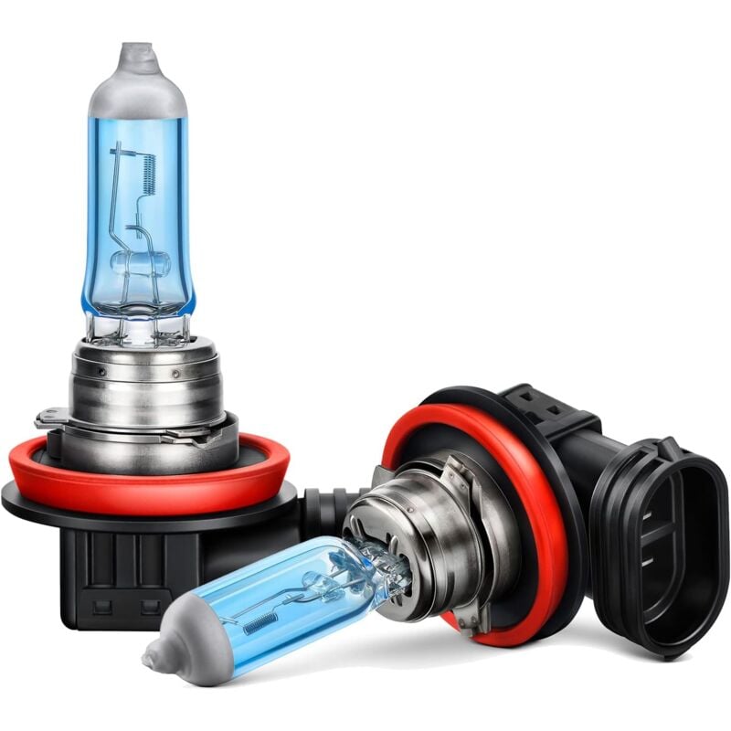 foto del prodotto lampadina alogena h11, e mark, luce bianca calda per fari, per kit di sostituzione lampade per auto 12v 55w 2 pezzi 