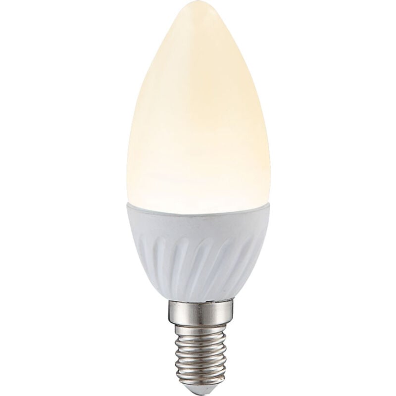 foto del prodotto lampadina bianca lampada in ceramica a forma di candela moderna, 1x led attacco e14 4,9 watt 470 lumen 3000 k bianco caldo, dxh 3,7x9,9