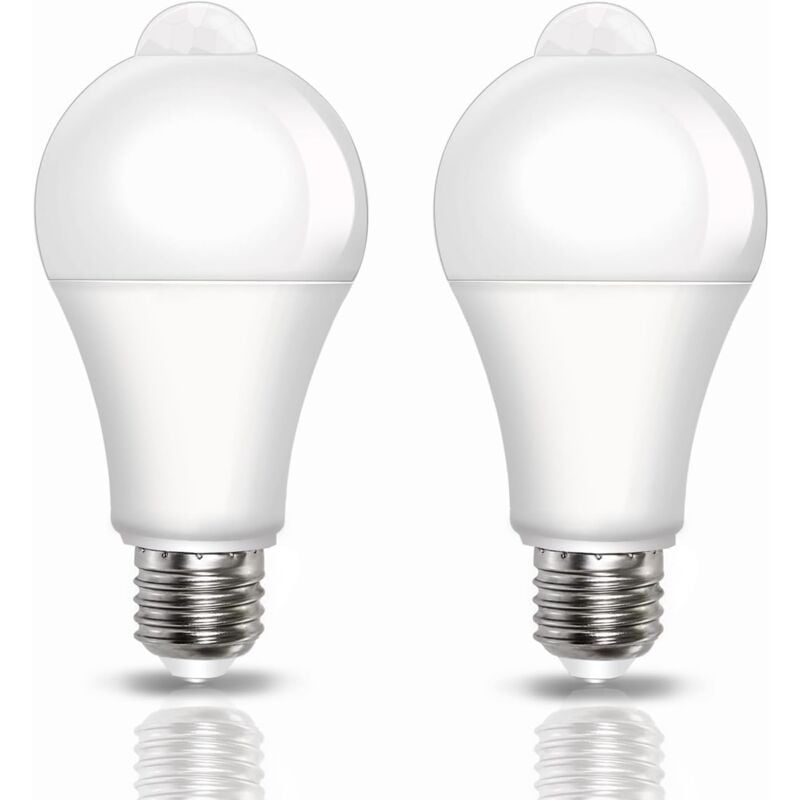 foto del prodotto lampadina con sensore di movimento e27 9w, 800lm, bianco freddo 6000k, lampadina led e27 con sensore pir, accensione spegnimento automatico, per