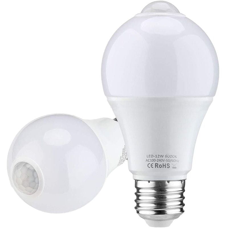 immagine 0 del prodotto lampadina con sensore di movimento, lampadina led e27 12w bianco caldo 3000k con sensore di movimento accensione spegnimento automatico lampadina