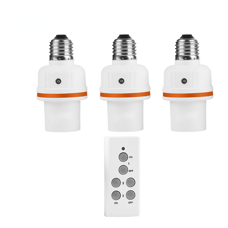 foto del prodotto lampadina con telecomando rs 6 smart socket e27 base, 1 telecomando, 3 portalampada