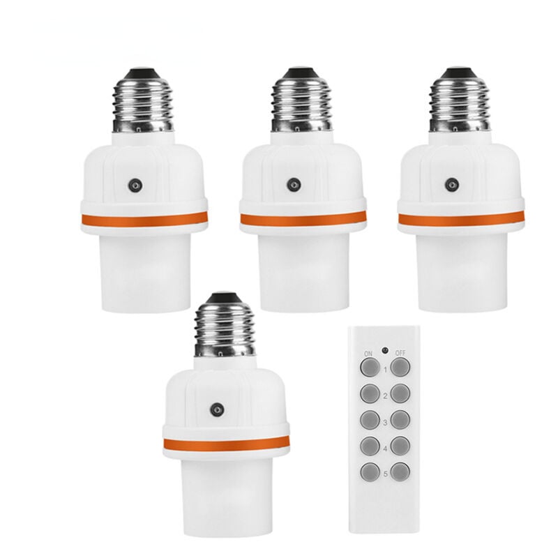 foto del prodotto lampadina con telecomando rs 6 smart socket e27 base, 1 telecomando, 4 portalampada