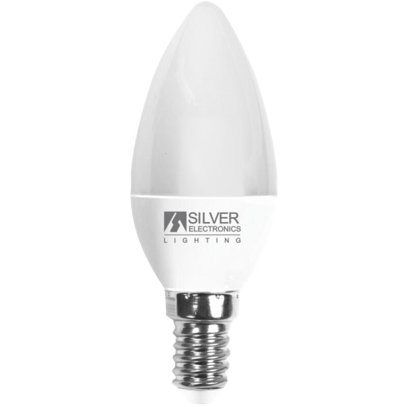 foto del prodotto lampadina decorativa a led argento candela elettronica 7w 70w e14 5000k 620 lm luce fredda a 